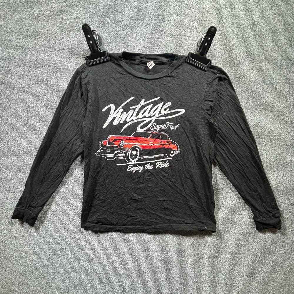Smart Blanks Mens Black Vintage Super Fast Enjoy the Ride Graphic T-Shirt S